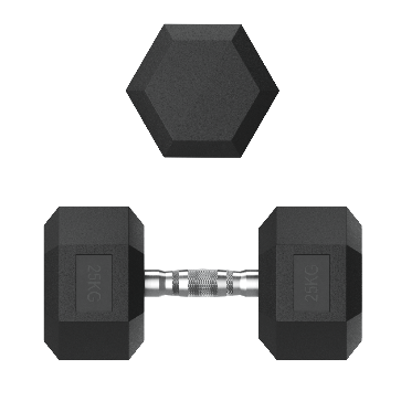 Гантель гексагональная UNIX Fit обрезиненная 25 кг / шт. - 7